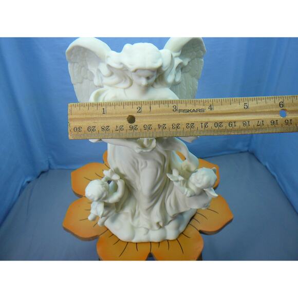 Vtg Retired Partylite Angel of Light Bisque Porcelain Taper Candle Holder - Picture 5 of 6